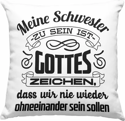 Produktbild von Trendation - Beste Schwester Deko-Kissen mit Füllung 40x40 mit Spruch Geschenkidee Geburtstag Schwester von Schwester (Blau)