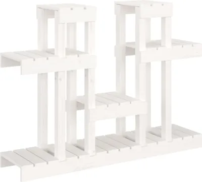 Obrázek produktu pro vidaXL Stojan na rostliny bílý 104,5x25x77,5 cm Borovicový masiv