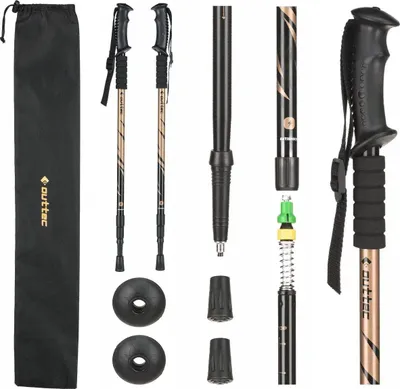 Produktbild von Nordic-Walking-Stöcke Alu 3-teilig faltbar Outtec Trekking Komplettset