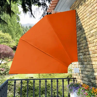 Produktbild von "Rabatt" Faltbarer Balkonfächer UV Schutz - Terracotta-Rot 210×210 cm - Sonnensegel CC18709