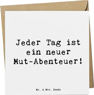 Produktbild von Mr. & Mrs. Panda Grußkarte Spruch Angst überwinden Abenteuer - Weiß - Geschenk, Vertrauem, Mutmacher, Zuversicht, anlasskarte, faltkarte, Klappkarte, Mut, Lebenshilfe