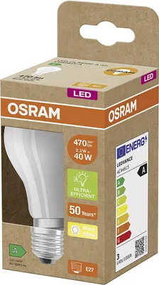 Immagine prodotto di Filamento LED Birne ULTRA EFF. E27 2,2W 470lm 3.000K opaco