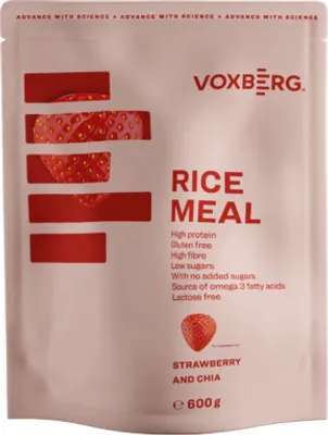 Produktbild von Voxberg Rice Meal 600 g strawberry-chia / Müsli & Mash / Leckerer Eiweiß-Reis-Brei ohne Zuckerzusatz