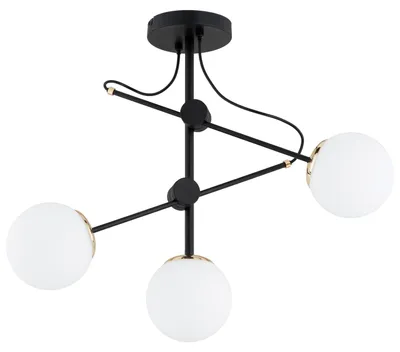 Zdjęcie produktu dla Żyrandol OLIMP czarno-biały-złoty 3xE14x10W metal wym:58x78x78cm IP20 Alfa