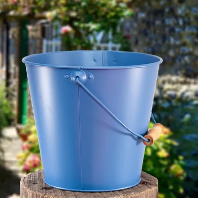 Produktbild von Blecheimer, Blau, Pflanzenkübel, Eimer als Deko