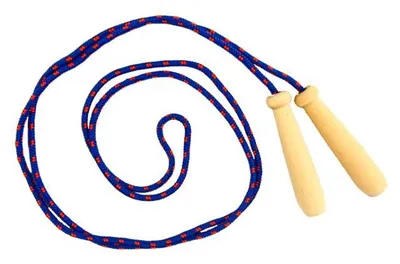 Produktbild von Blaue Springschnur mit Holzgriffen, 3 m