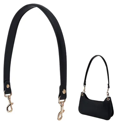 Ledergürtel für Handtasche, schwarz, 58,5 cm, mit Karabiner