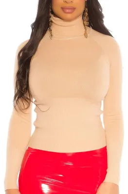 Productafbeelding van Koucla Basic Rolnecktrui (Beige, maat M/L)