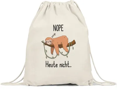 Produktbild von Heute Nicht Turnbeutel Gymsack Faultier Lustig Spruch Ironie Unhöflich Faul Büro-Kollegen Geschenk