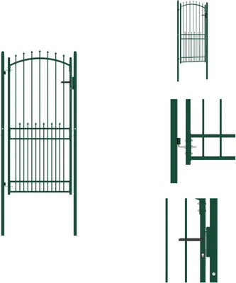 Immagine prodotto di vidaXL Cancello di recinzione con punte in acciaio 100x200 cm verde - Cancelli da giardino