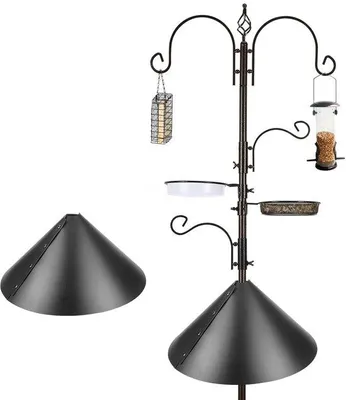 Image de Mangeoire à oiseaux avec abri, support pour oiseaux et plantes