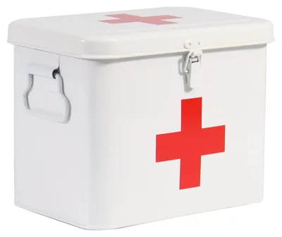 Produktbild von Solidchoice – Metallische Medikamentenbox für Medikamente und Erste Hilfe, Weiß