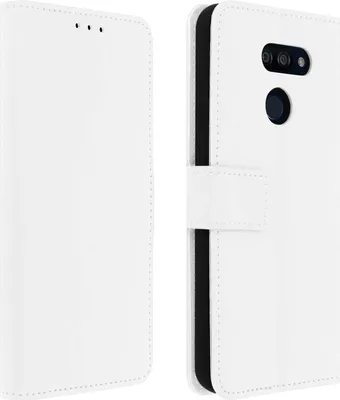Zdjęcie produktu dla Pokrowiec LG K40s z kieszeniami na karty i funkcją podstawki - biały