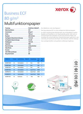 Imagen del producto de Xerox® 003R91802, papel para documentos de oficina - Formato A4, 80 g/m², blanco, 500 hojas, perforado para carpetas
