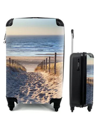 Produktbild von MuchoWow® Koffer Handgepäck Trolley Rollkoffer Kleine Reisekoffer mit 4 Rollen - Sand - Strand - Düne - Meer - Sommer - Cabin Size < 55x40x23 cm & 55x40x20 cm - Fotokoffer - Kabinenkoffer - Boardgepäck - Reise-Box - Reisekoffer - Reisegepäck - Koffer mit Bild - Trolley für Kinder