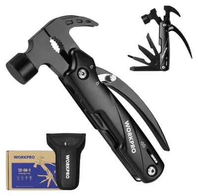 Produktbild von WORKPRO 12-in-1 Multitool Hammer, Klappmesser, Zange, Säge
