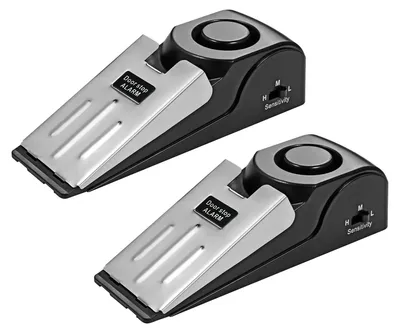 Produktbild von Türstopper mit Alarm, Türstopper mit rutschfestem Gummi und Alarm, Alarmkeil für Türen mit 120 dB (2 Stück)