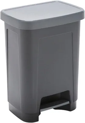 Produktbild von Pedaleimer 25L, recycelter Kunststoff, schwarz und grau