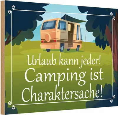 Produktbild von vianmo Holzschild 12x18 cm Urlaub kann jeder Camping ist Outdoor