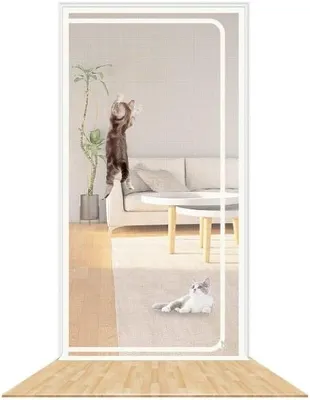 Image de Grille de protection pour porte - grille avec fermeture éclair - pour portes jusqu'à 90 x 200 cm - pour chats et chiens