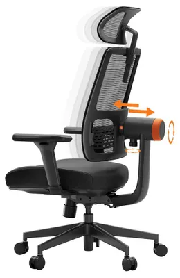 Zdjęcie produktu dla Ergonomiczne krzesło biurowe, czarne - krzesło gamingowe z regulowanym podparciem lędźwiowym i podłokietnikami 4D