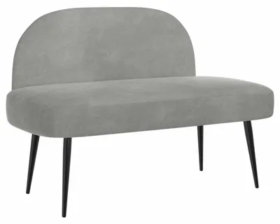 Image de Banc rembourré avec dossier Gris clair 110 x 60 x 76 cm Velours