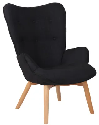 Produktbild von CLP Lounger Durham Stoff mit Buchenholz Gestell schwarz