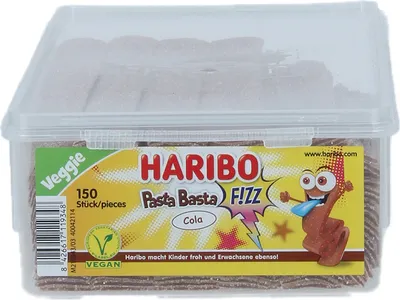 Produktbild von Haribo Pasta Basta Cola Sour Veggie mit saurem Geschmack 1125g