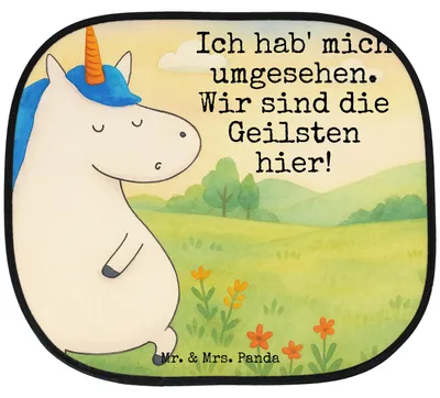 Produktbild von Mr. & Mrs. Panda fenster sonnenschutz auto Einhorn Mann Design - Weiß - Geschenk, Beste, Autoscheibe, Autoscheiben, Unicorn, Einhörner, saugnapf, Familie, BFF, Cool
