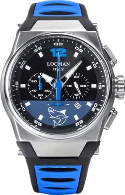 Produktbild von 0555A01S-00BKSKSS Italy Herrenuhr Mare blau/schwarz Chrono Ref. 0555 Locman