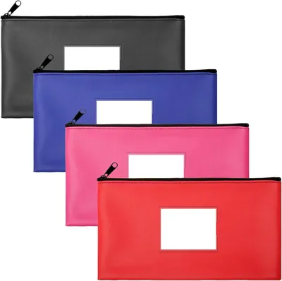 Produktbild von Geldbörse 4er-Set, PolyurethanMaterial, mit Kartenfach und Sichtfenster, 4 Farben, für Büro und Schule