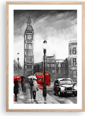 Produktbild von Gerahmtes Poster - Rahmen in heller Eiche - London Bus - 50x70 cm - Wand Bild - Wanddeko - Wandbilder - Kunstposter - Wandposter - Bilderrahmen - Bilder - Kunstdruck - Wandbild - P2NPA50x70-3939