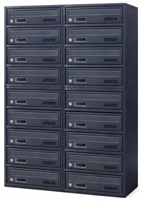 Immagine prodotto di Cassette postale condominiale orizzontale GLM antracite RAL 7016, lotto da 18 scomparti, profondità 25 cm, montaggio a parete
