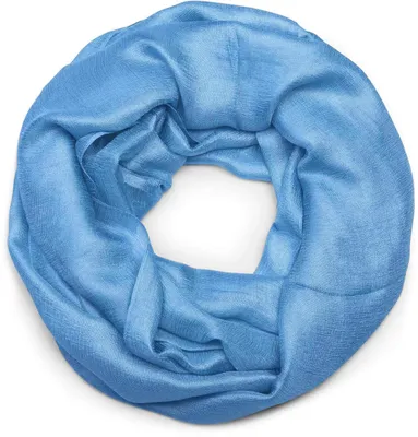 Produktbild von styleBREAKER Damen Loop Schal Unifarben Viskose 70x85cm, Blau