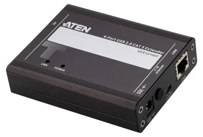 Produktbild von ATEN 4-Port USB 2.0 CAT 5 Extender (100 m), Sender und Empfänger, Kabelgebunden, 100 m, Cat5, Schwarz, Metall