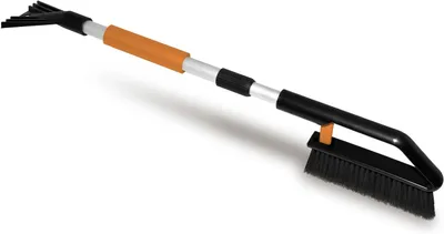 Productafbeelding van PaR auto-borstel en -krabber 2-in-1 | Borstel en krabber voor het verwijderen van sneeuw van auto's | Uitschuifbare telescopische steel | Ergonomische handgreep | Lengte: 82-110 cm