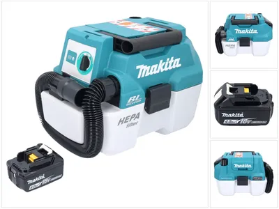 Obrázek produktu pro Akumulátorový vysavač Makita DVC 750 LM1 LXT 18 V 67 mbar 7,5 l bezkartáčový + 1x akumulátor 4,0 Ah - bez nabíječky.