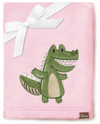 Productafbeelding van Mammy Kuschlige babydeken, zachte deken, dagdekentje met 3D-applicatie, 76 x 102 cm, model BE20-168 (poederroze - krokodil, 76 x 102 cm)