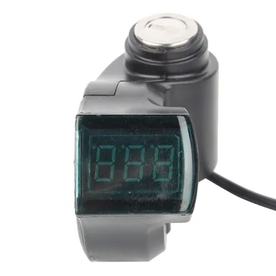 Obrázek produktu pro Plynová rukojeť elektrického kola, plynová rukojeť s digitálním displejem, plynová rukojeť E bike, displej napětí elektrického kola, voltmetr elektrického kola