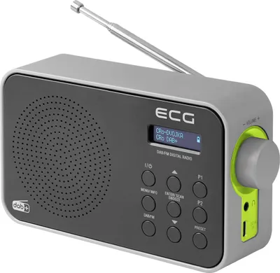 A close-up studio shot of a portable DAB/FM radio.