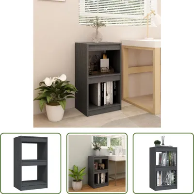Produktbild von The Living Store Bücherregal Grau 40x30x71,5 cm Massivholz Kiefer