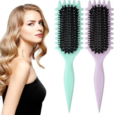 Produktbild von Famanu Haarbürsten Set 2 Stück - Multifunktionale Stylingbürsten für Locken