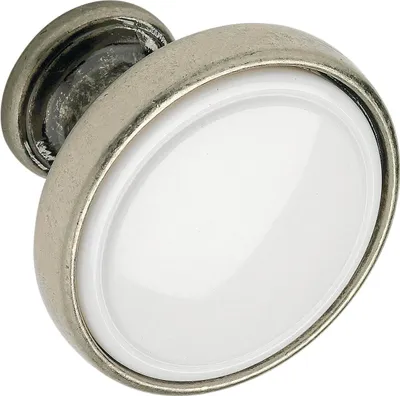 Produktbild von Siro Knopf L= 30 mm Silber antik/Weiss
