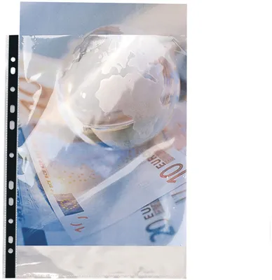 Produktbild von Exacompta Prospekthüllen glatt gelocht PP 90µ DIN A4 Kristall 100 Stück