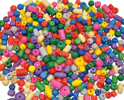 Produktbild von Playbox Holzperlen 250 gr grundfarben