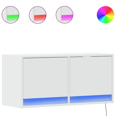 Produktbild von vidaXL TV-Wandschrank mit LED-Beleuchtung Weiß 80x31x38 cm