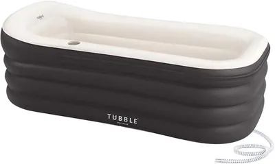 Productafbeelding van Ruime opblaasbare badkuip, Black Onyx, 255 liter - Opvouwbare badkuip voor volwassenen tot 188 cm, in 1 minuut op te zetten, geschikt voor binnen en buiten, voor een thuisspa en ijsbad