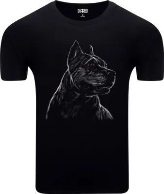 Obrázek produktu pro Diarbo pánské tričko s potiskem milovníka zvířat pitbull portrét černé velikosti XXL