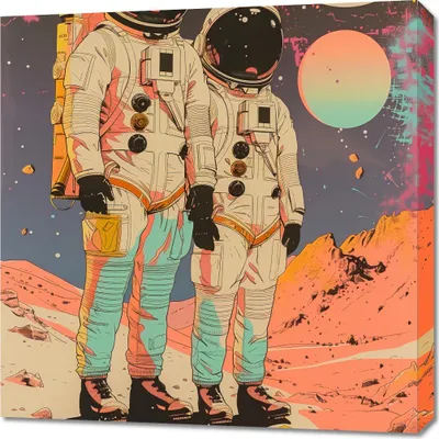Produktbild von Bild 70x70cm Astronauten Kosmonauten