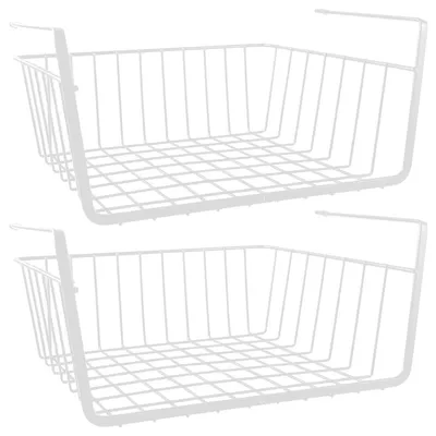 Produktbild von Küchenpapierhalter Hängekorb Küchenrollenhalter - Mittelgroß - Weiß - 32 x 14 x 25 cm - 2 Stück - Für Küchenschrank und Wand